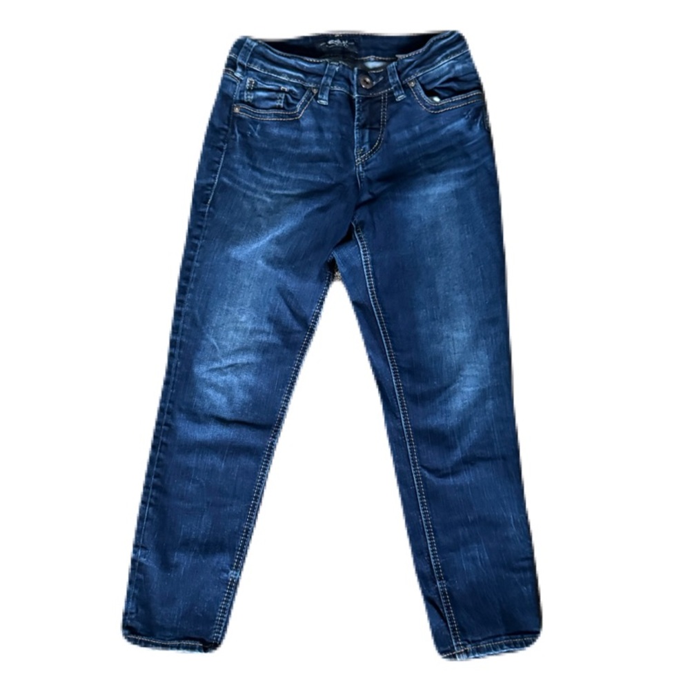 Silver Jeans 26W 25L Blue Suki Skinny Cropped